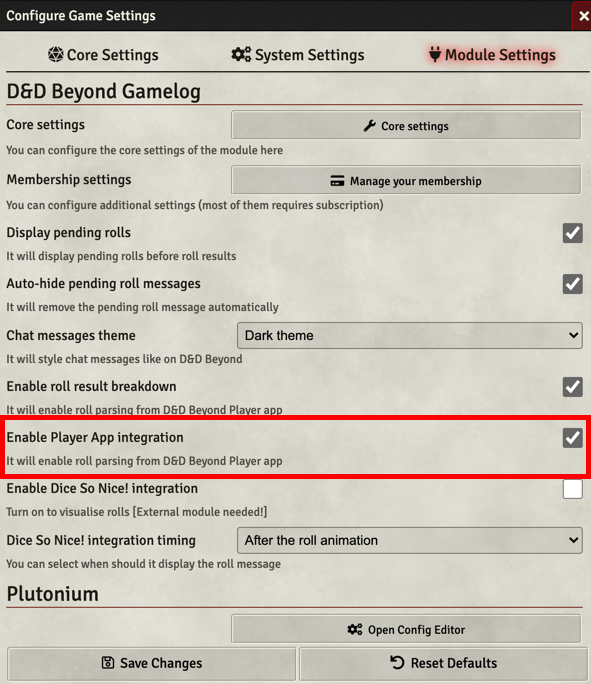 Player App integration